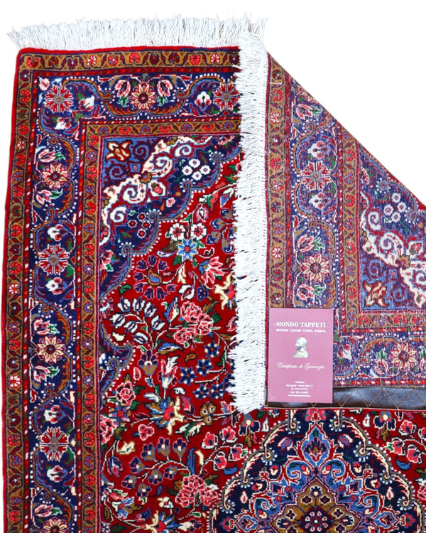 Tappeto persiano rosso con dettagli blu 163x106 cm per soggiorno
