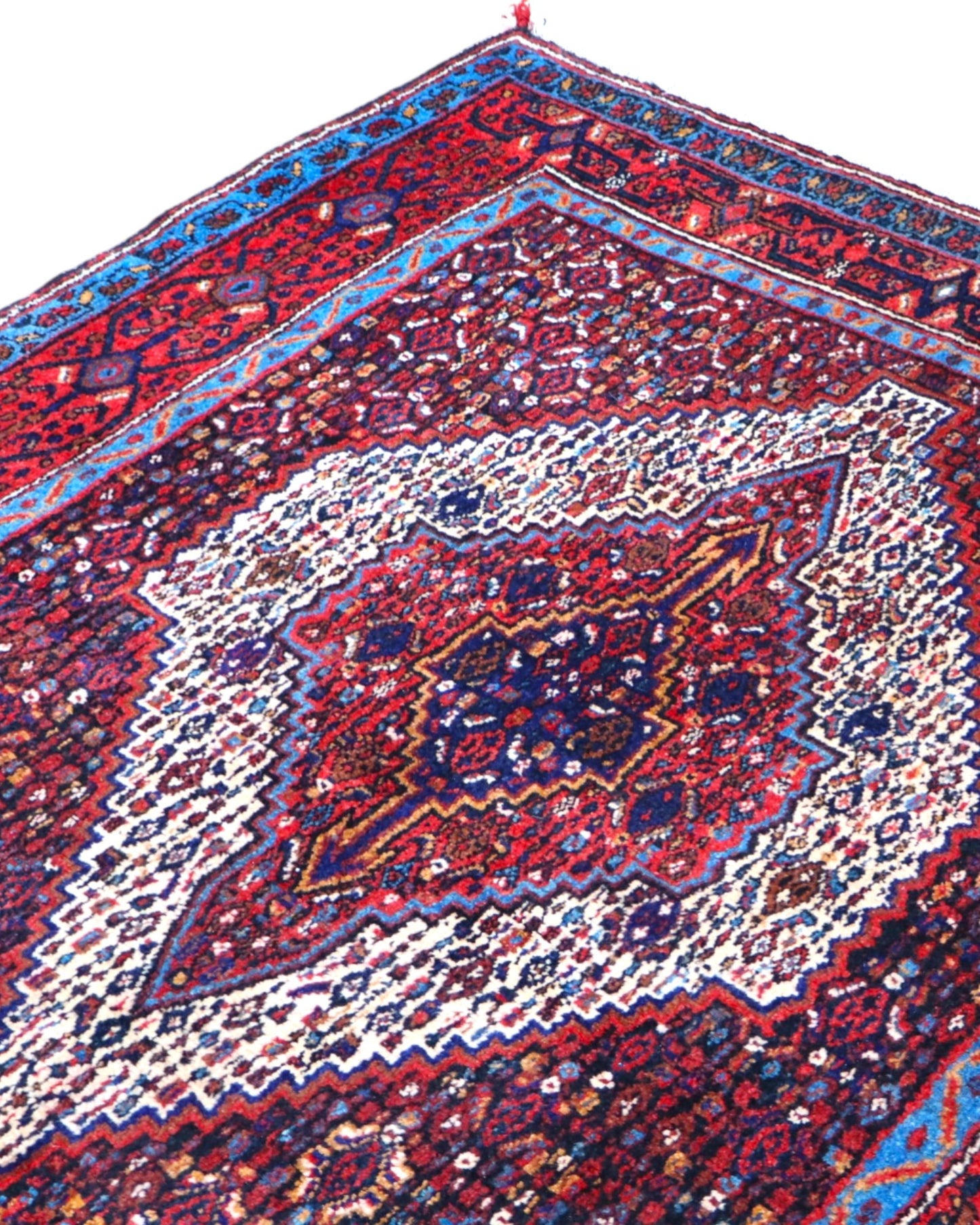 Tappeto persiano grande 150x134 cm rosso per ambiente interno elegante
