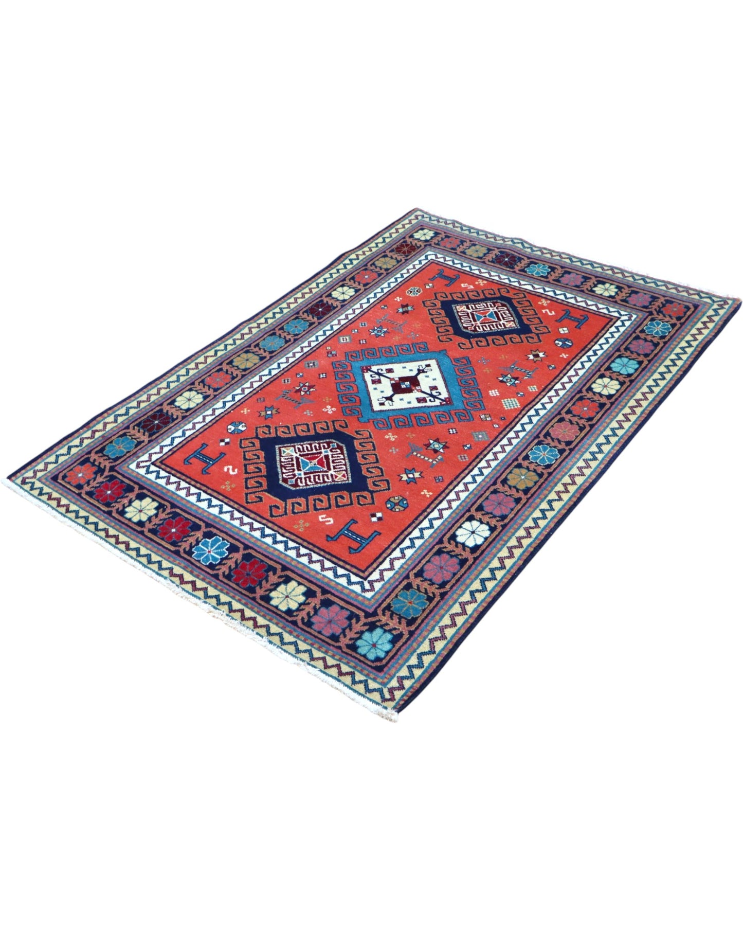 Tappeto orientale rosso 167x117 cm decorativo per ingresso raffinato