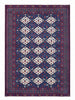 Tappeto Afgano 289x196 cm Blu e Rosso Geometrico