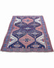 Tappeto Afshari Antico 185x137 cm con design a losanghe e bordure decorative tradizionali.