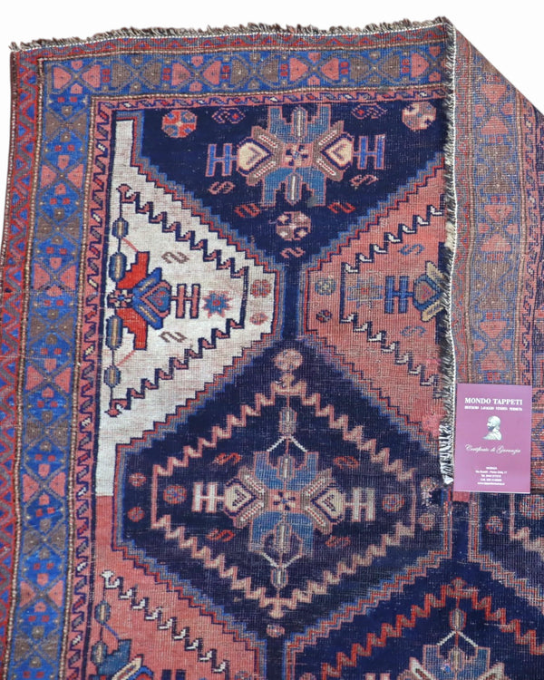 Tappeto Persiano Afshari Antico 185x137 cm Annodato a Mano