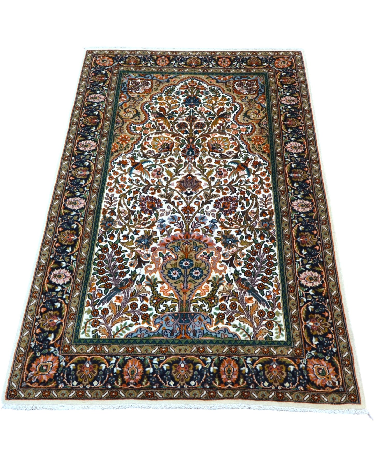 Tappeto persiano piccolo 152x93 cm beige per ambiente luminoso