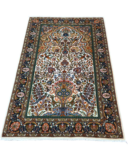 Tappeto persiano piccolo 152x93 cm beige per ambiente luminoso