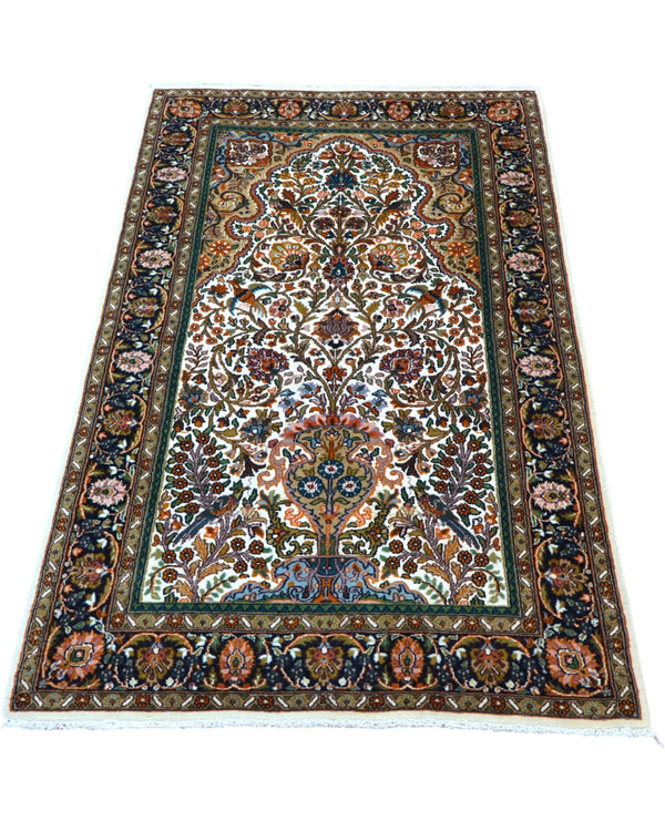 Tappeto persiano piccolo 152x93 cm beige per ambiente luminoso
