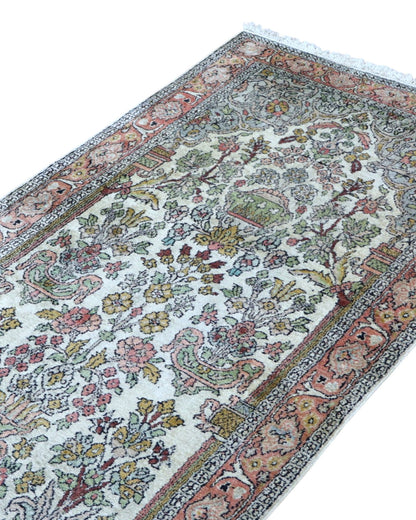Tappeto persiano stretto 157x88 cm avorio per ambiente luminoso
