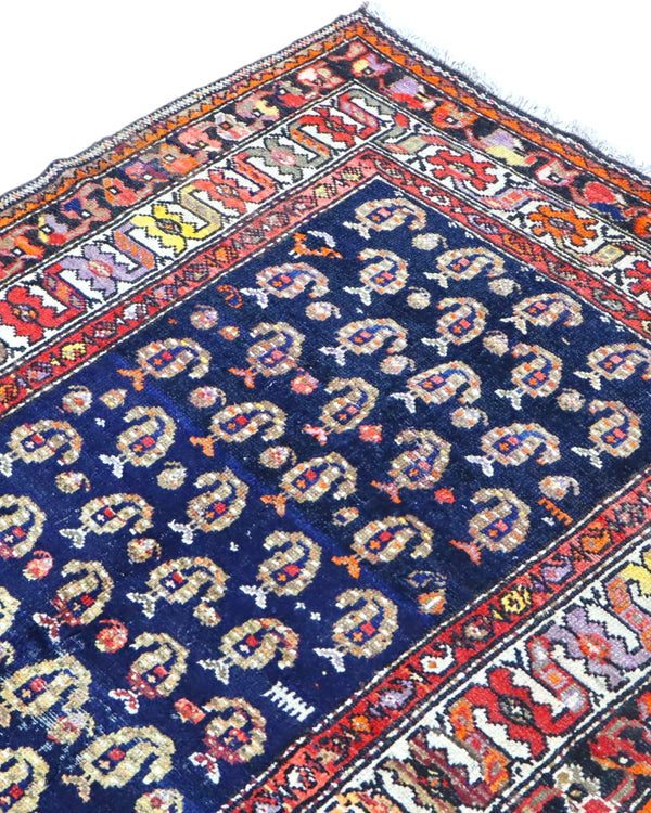 Tappeto Persiano Bakhtiyari 205x125 cm annodato a mano con elegante motivo ripetuto.