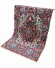 Tappeto Bakhtiyari Antico 185x117 cm, tappeto persiano in lana con bordure rosse e blu decorate.