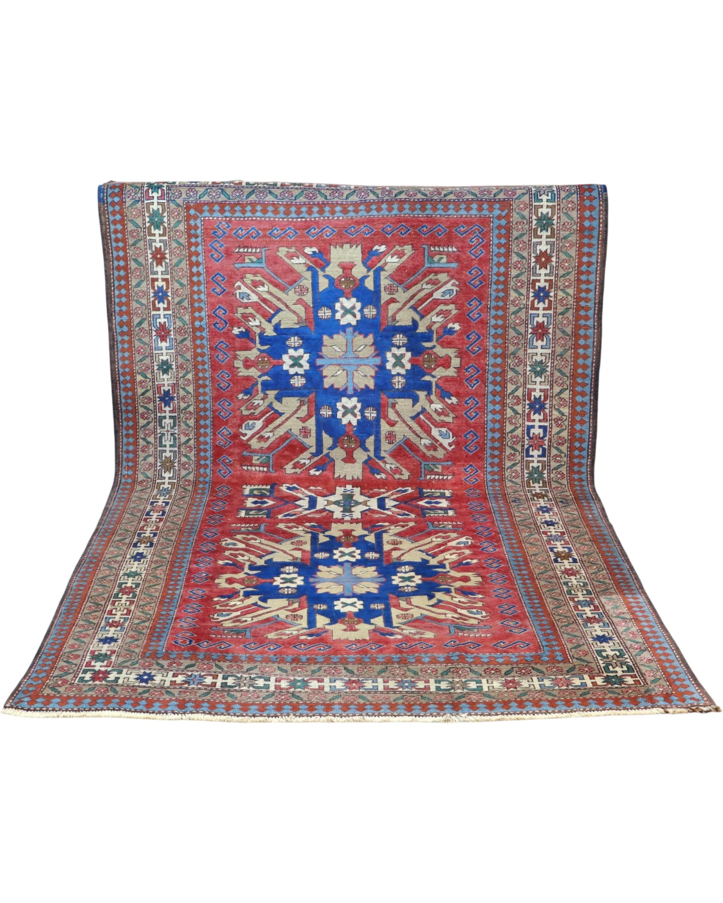 Tappeto caucasico 250x162 cm con motivi tribali eleganti