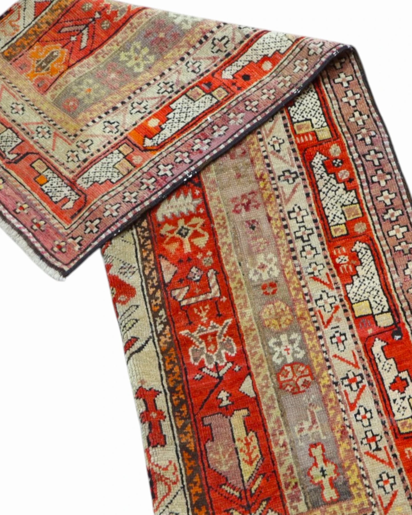 Tappeto Orientale Caucaso Antico 183x112 cm Annodato a Mano