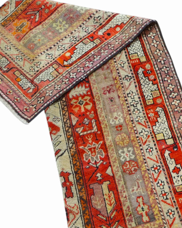 Tappeto Orientale Caucaso Antico 183x112 cm Annodato a Mano