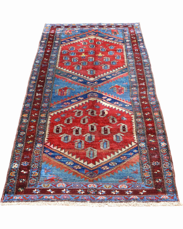 Tappeto Caucaso Antico 217x107 cm | Tappeto Orientale Annodato a Mano