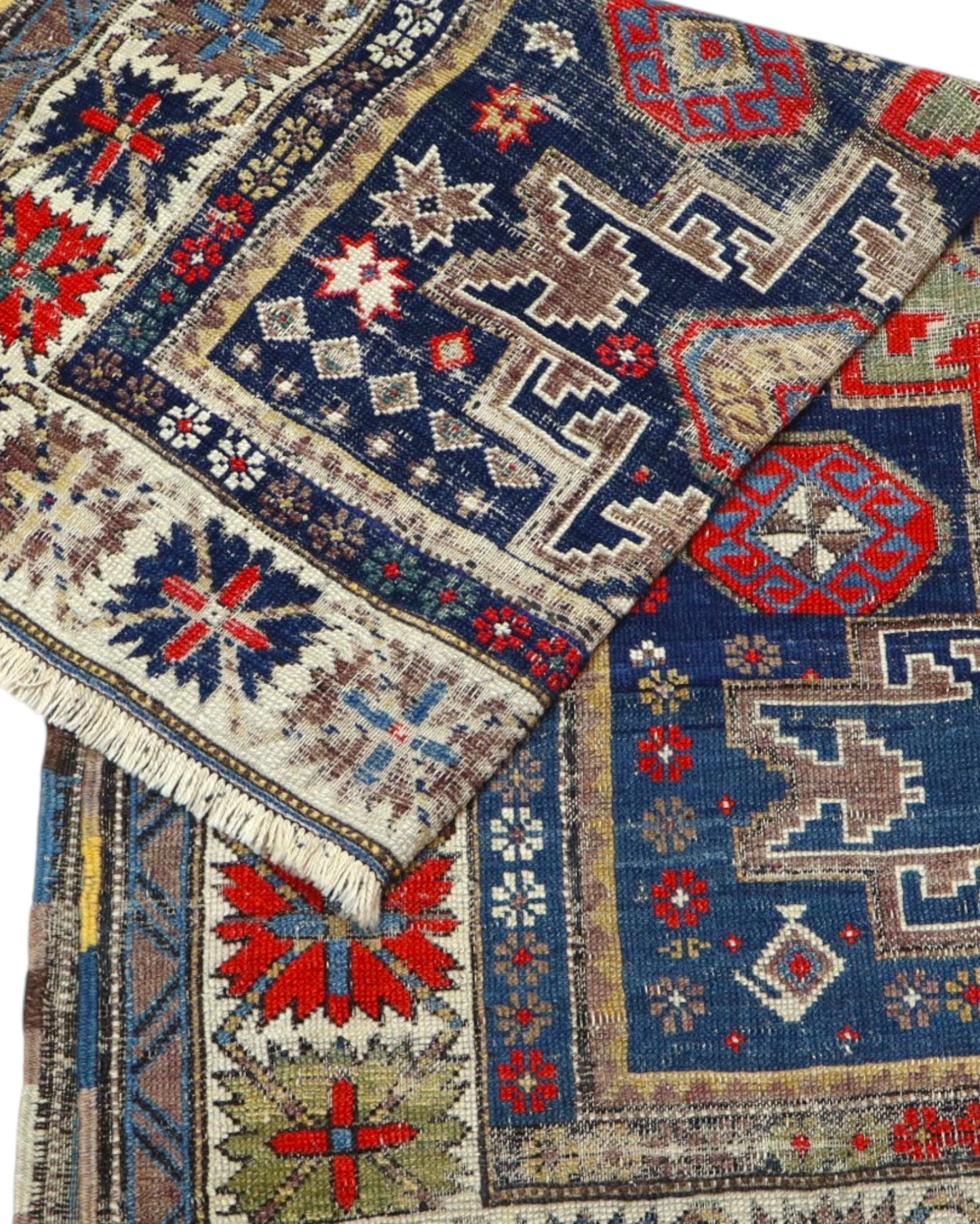 Tappeto Caucaso Antico 150x120 cm | Tappeto Orientale Annodato a Mano