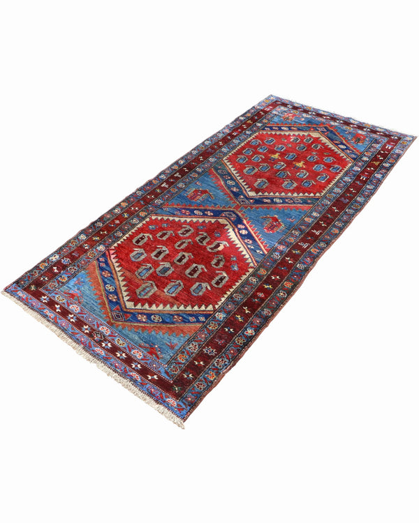 Tappeto Caucaso Antico 217x107 cm | Tappeto Orientale Annodato a Mano