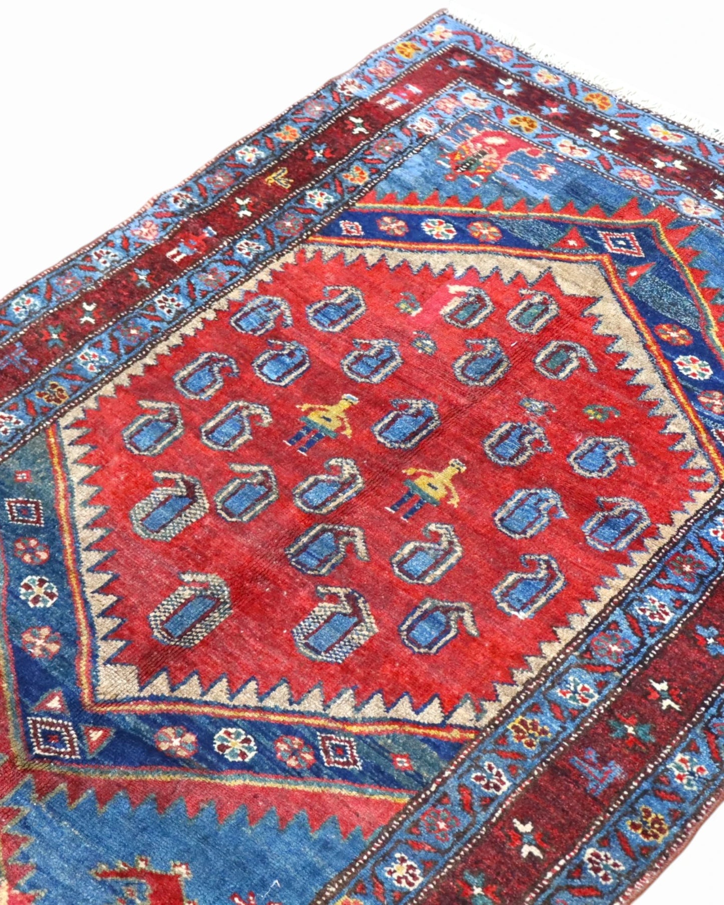 Tappeto Caucaso Antico 217x107 cm | Tappeto Orientale Annodato a Mano