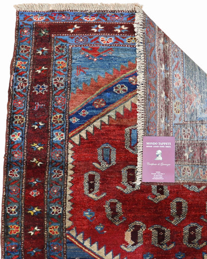 Tappeto Caucaso Antico 217x107 cm | Tappeto Orientale Annodato a Mano