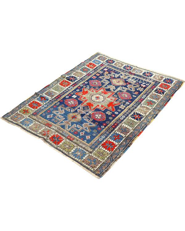 Tappeto Caucaso Antico 150x120 cm | Tappeto Orientale Annodato a Mano
