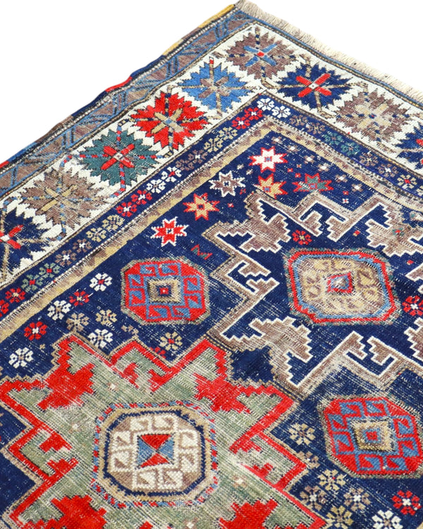 Tappeto Caucaso Antico 150x120 cm | Tappeto Orientale Annodato a Mano