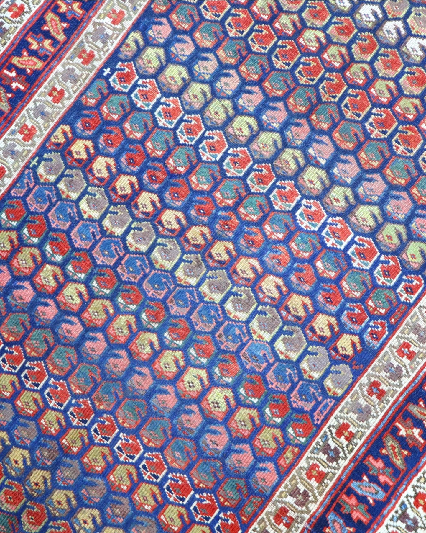 Tappeto Orientale Caucaso Antico 266x136 cm Annodato a Mano