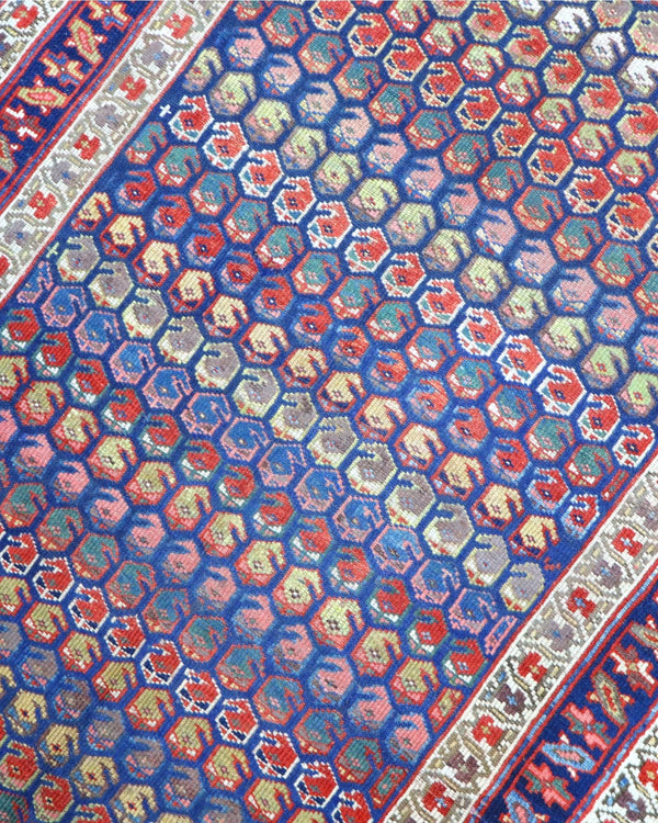 Tappeto Orientale Caucaso Antico 266x136 cm Annodato a Mano