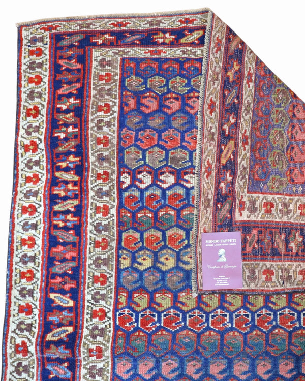 Tappeto Orientale Caucaso Antico 266x136 cm Annodato a Mano