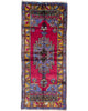 Tappeto Caucaso Antico 230x97 cm annodato a mano con medaglione geometrico e bordura tradizionale.