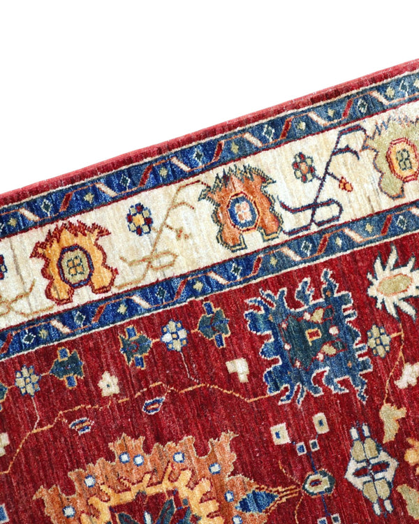 Tappeto persiano rosso con dettagli blu 159x106 cm per soggiorno