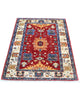 Tappeto Farahan rosso 159x106 cm con medaglione centrale in salotto
