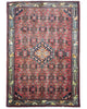 Tappeto persiano 150x106 cm rosso con motivi geometrici in soggiorno elegante