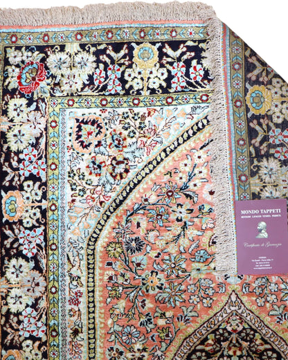 Tappeto Persiano India 160x104cm floreale rosso e blu