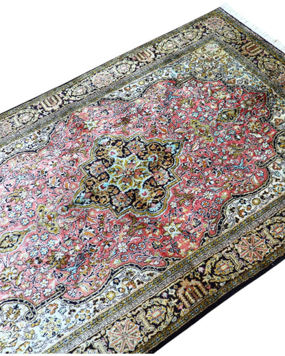 Tappeto Persiano India 160x107 cm Floreale Rosso e Blu