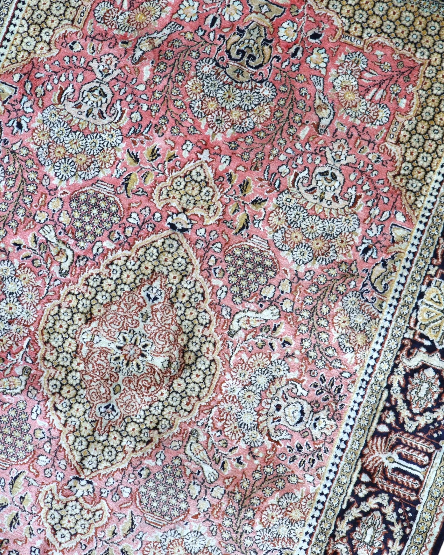 Tappeto Persiano India 170x110 cm Floreale Rosso e Blu