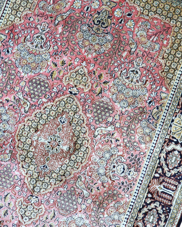 Tappeto Persiano India 170x110 cm Floreale Rosso e Blu