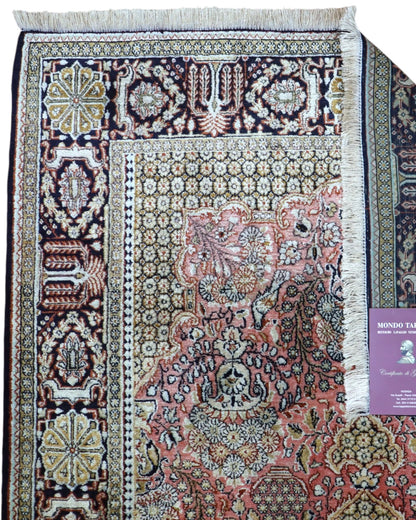 Tappeto Persiano India 170x110 cm Floreale Rosso e Blu