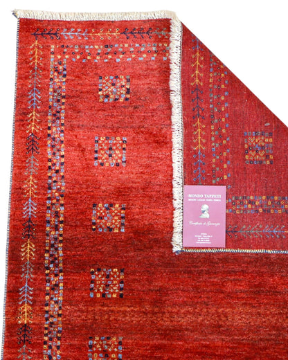 Tappeto persiano rosso sfumato 150x100 cm per soggiorno elegante