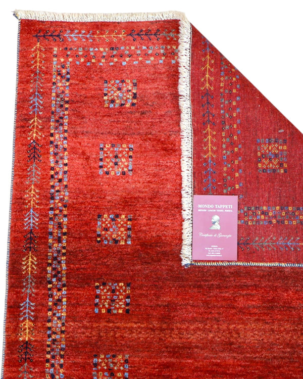Tappeto persiano rosso sfumato 150x100 cm per soggiorno elegante
