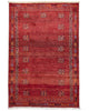 Tappeto persiano 150x100 cm rosso minimal con motivi geometrici in soggiorno