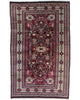 Tappeto Kashmir Antico 202x126 cm annodato a mano con medaglione a losanga e motivi geometrici.