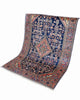 Tappeto Malayer Antico 191x132 cm con bordure decorate e grande medaglione centrale persiano.