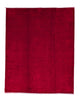 Tappeto moderno persiano 235x190 cm monocromatico rosso rubino, annodato a mano in lana e cotone.