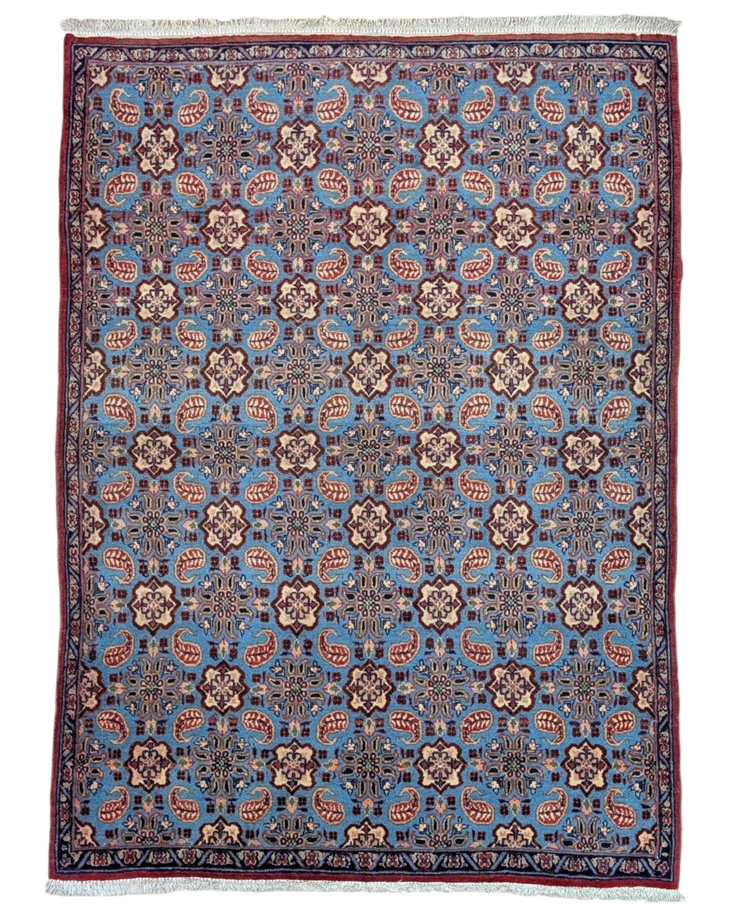 Tappeto persiano 151x107 cm azzurro con motivi geometrici in soggiorno elegante