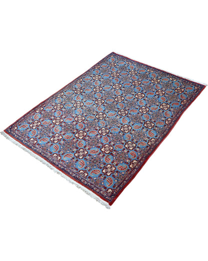 Tappeto orientale azzurro 151x107 cm decorativo per ingresso raffinato