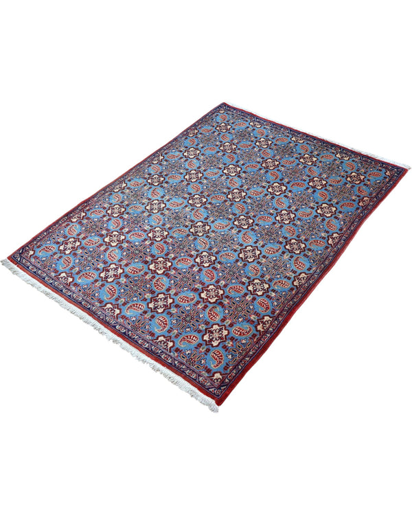 Tappeto orientale azzurro 151x107 cm decorativo per ingresso raffinato