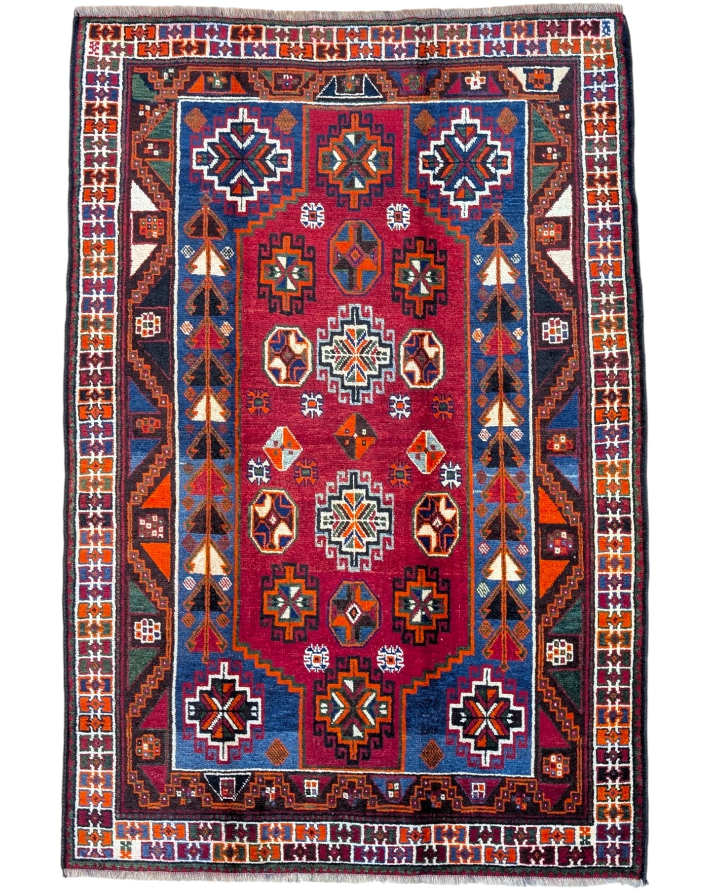 Tappeto persiano Hamedan 233x160 cm geometrico per soggiorno