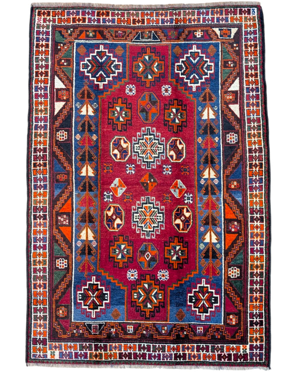 Tappeto persiano Hamedan 233x160 cm geometrico per soggiorno