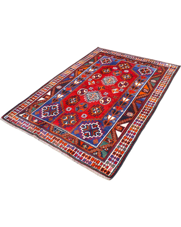 Tappeto persiano Hamedan 233x160 cm con colori caldi e geometrico