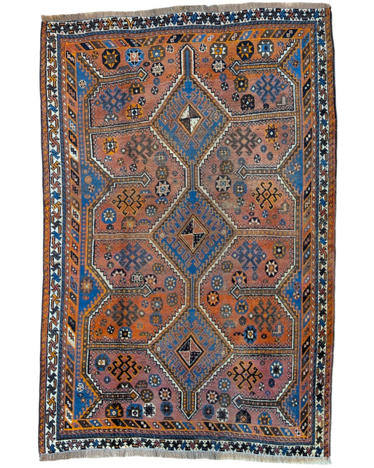 Tappeto persiano Yalameh 237x160 cm geometrico per soggiorno