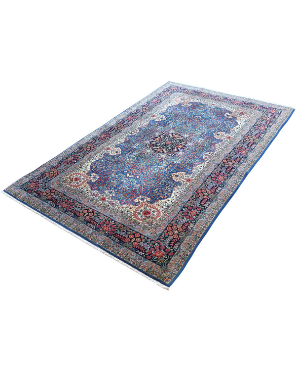 Tappeto Bercana 244x150 cm blu e fucsia per soggiorno di classe