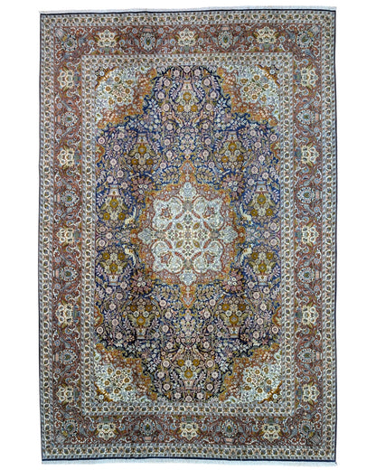 Tappeto persiano indiano 275x180 cm floreale per soggiorno elegante