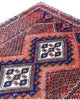 Tappeto Persiano Afshari 231x168 cm Rosso Terracotta e Blu Geometrico